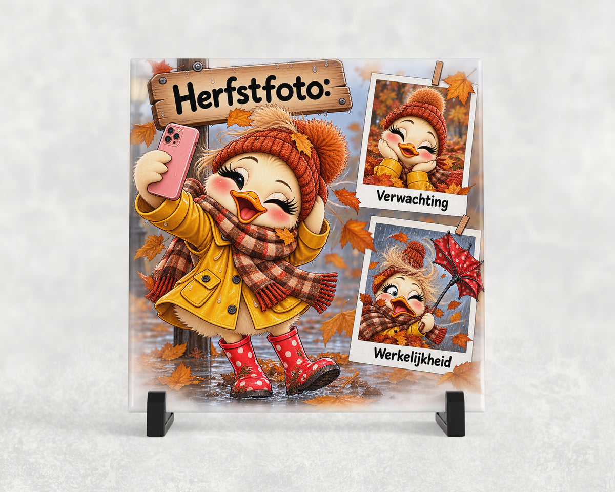 Tegeltje | Herfstfoto – Verwachting vs werkelijkheid