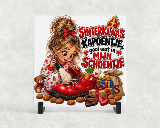Tegeltje | Sinterklaas kapoentje – Gooi wat in mijn schoentje