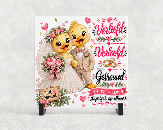 Tegeltje | Verliefd, verloofd, getrouwd
