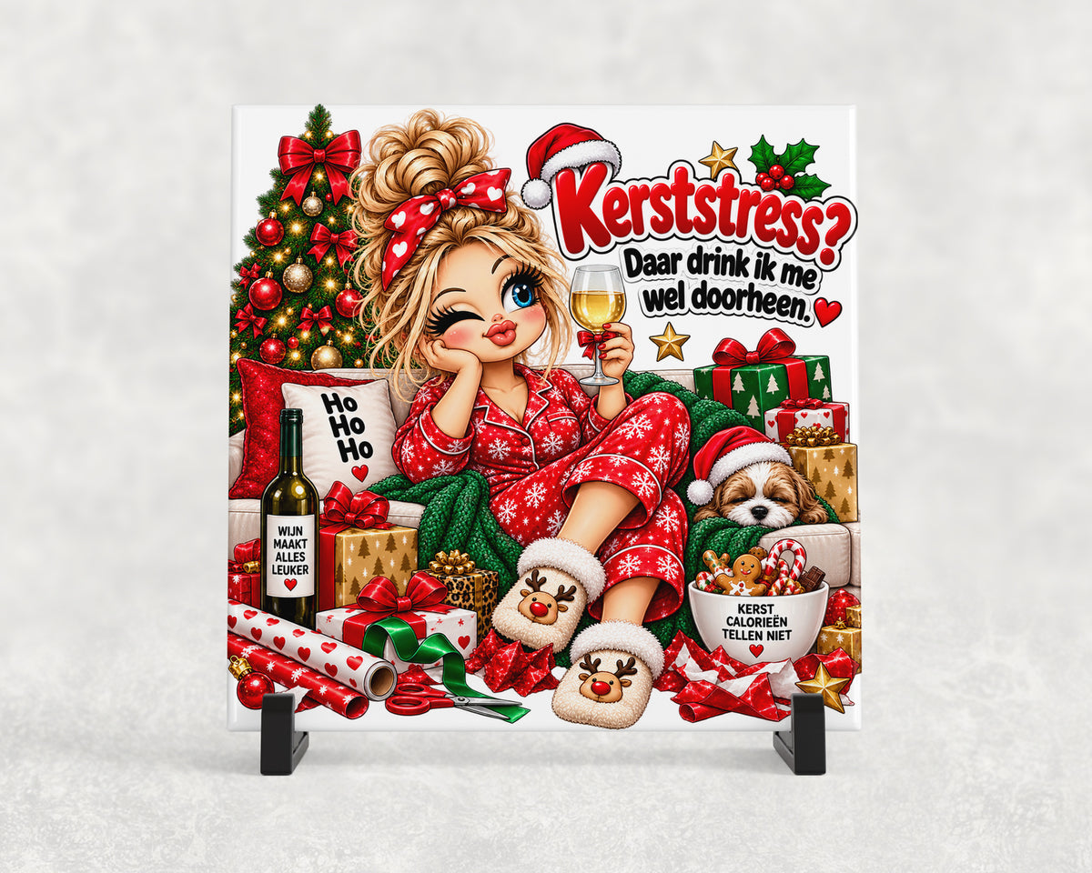 Tegeltje | Kerststress? Daar drink ik me wel doorheen