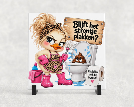 Tegeltje | Blijft het strontje plakken?
