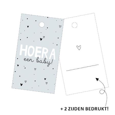 Cadeaulabel - Hoera een baby - 40x70mm