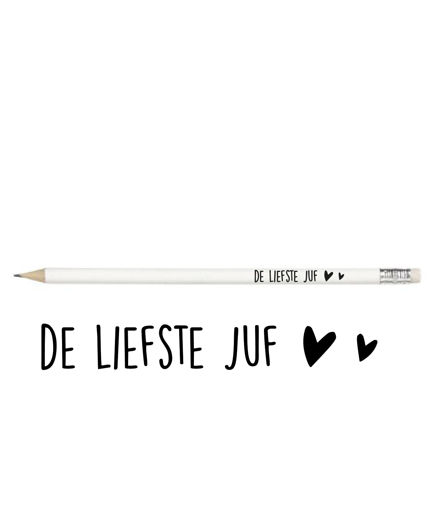 Potlood | De liefste juf, wit