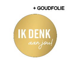 Stickers D40mm - Ik denk aan jou! goud/wit 250p/r