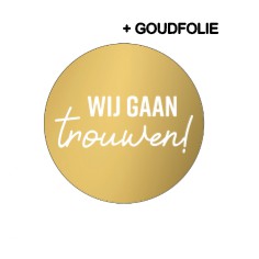 Stickers D40mm - Wij gaan trouwen! goud/wit 250p/r