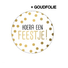 Stickers D40mm - Hoera een feestje!