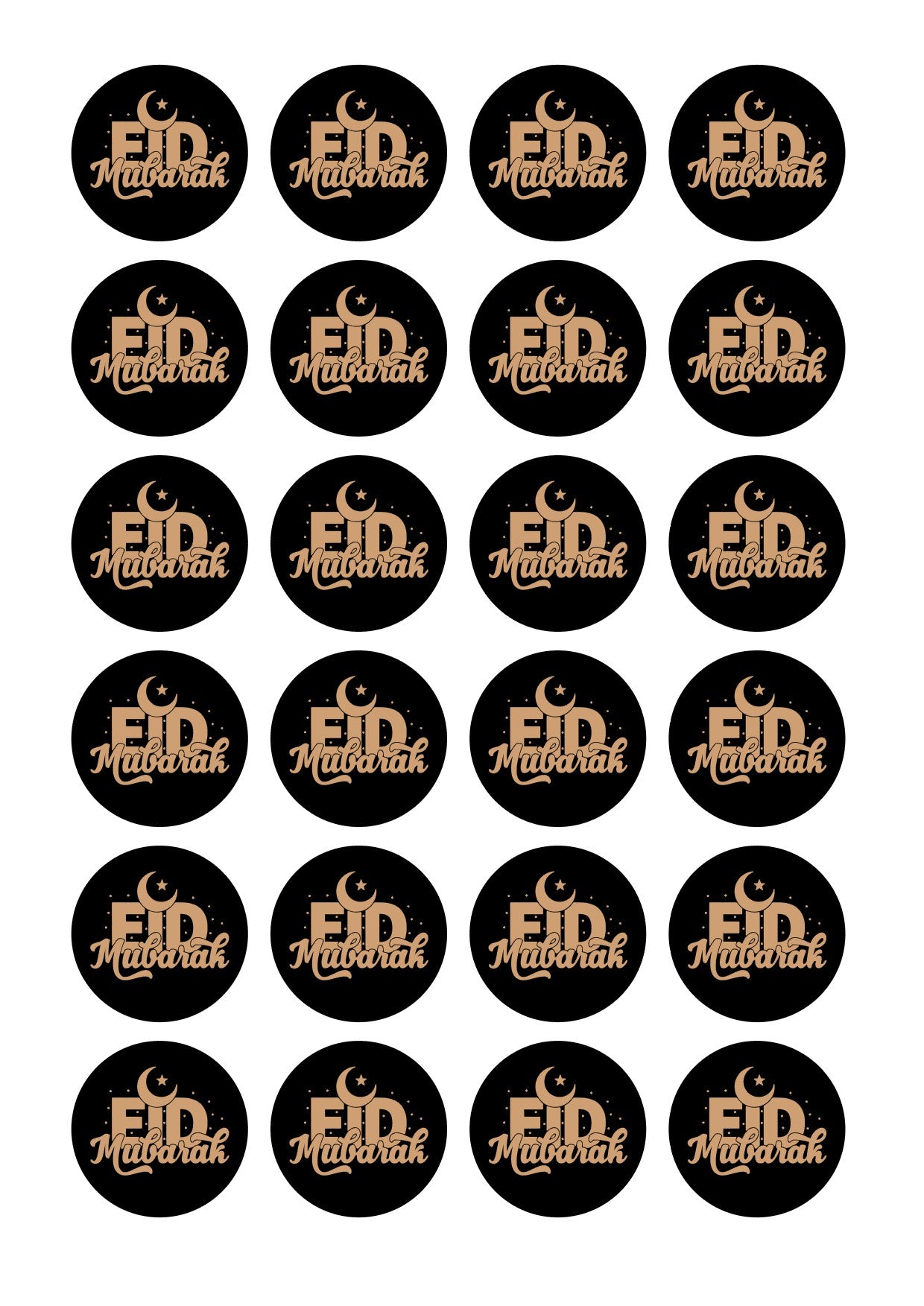 Stickers Eid Mubarak Black/Gold