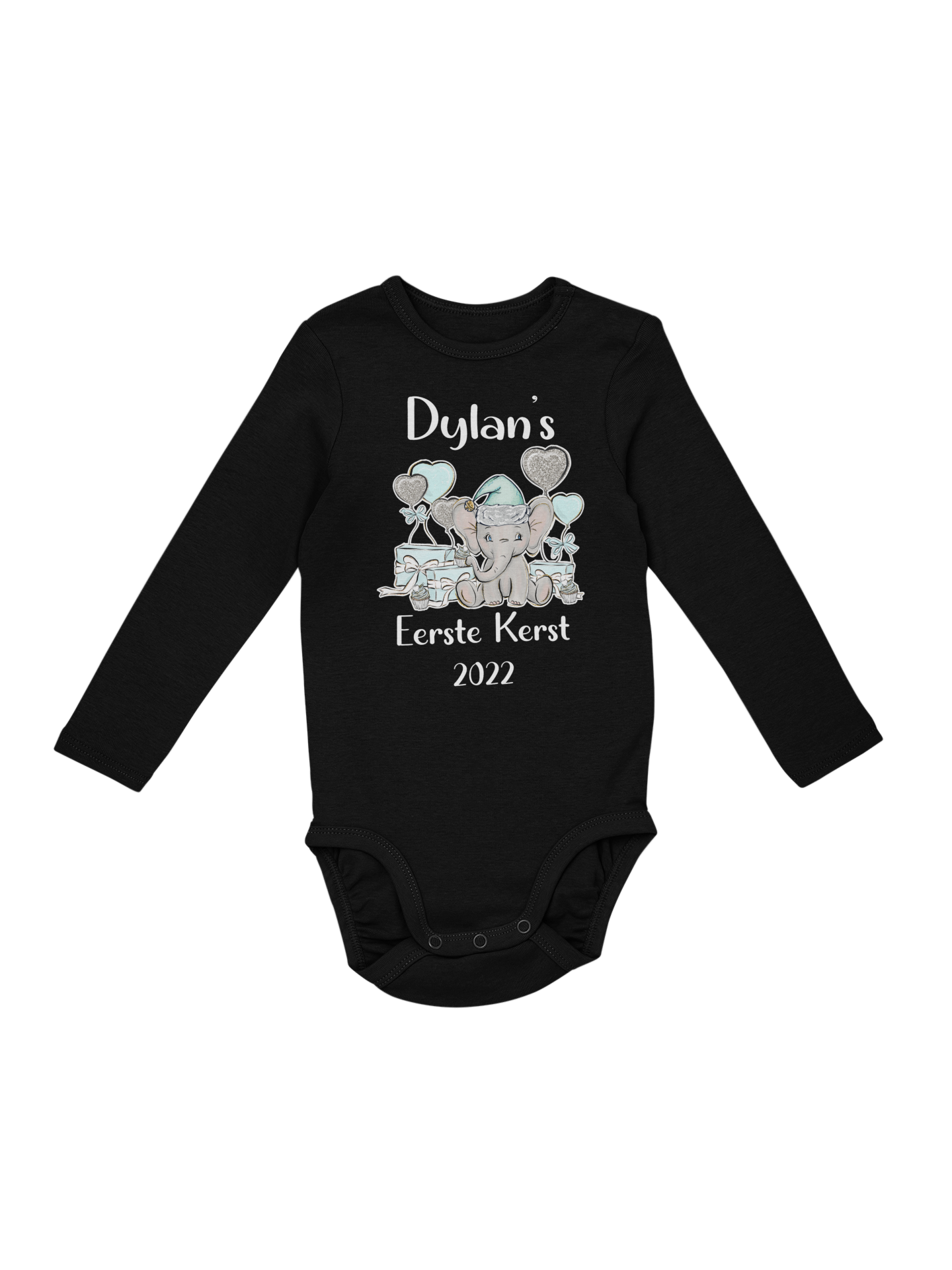 Romper eerste kerst | Olifantje blauw
